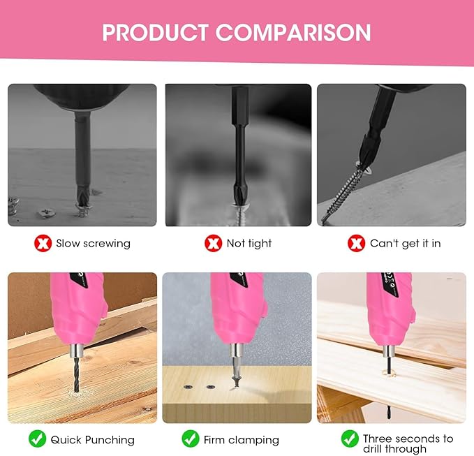 MQFORU Cordless Power Screwdriver Electric screwdrivers Rechargeable Set, Battery Powered Screwdriver Kit Including 47pcs Bits, Pivoting Handle and LED Lights Small Drills Cordless