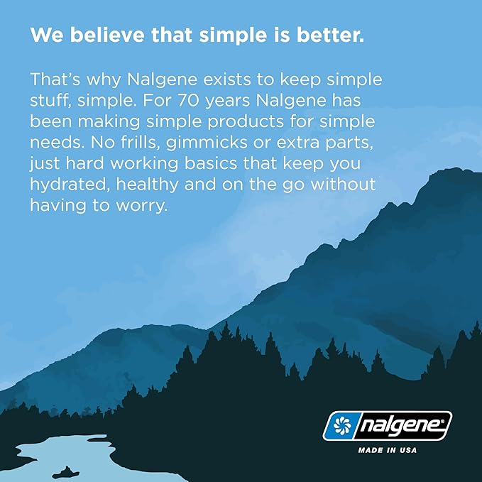 Nalgene Water Bottle - Lightweight Sustain Tritan BPA-Free Shatterproof Bottle for Backpacking, Hiking, Gym, 32 OZ, Wide Mouth, Laker