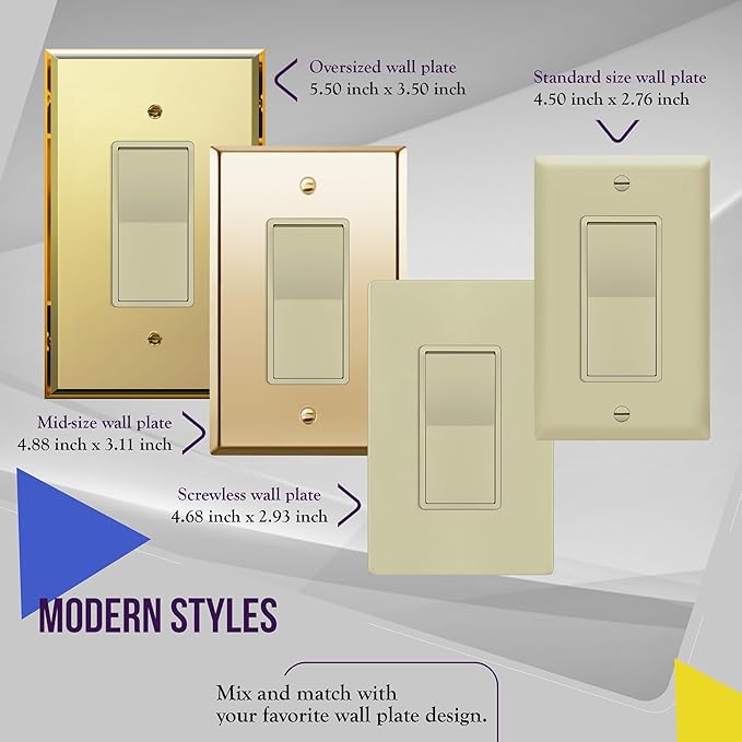 ENERLITES Momentary Contact Decorator Light Switch for Garbage Disposals, Spring Release Paddle, 120-277VAC 15A, Single-Pole, UL Listed, 91245-I, Ivory