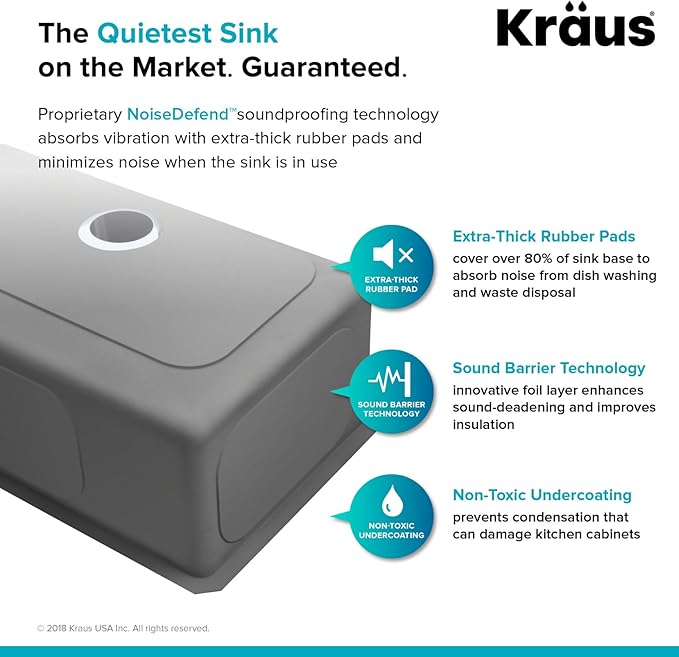 KRAUS Standart Pro 33 -inch Undermount 50/50 Double Bowl 16 Gauge Stainless Steel Kitchen Sink, KHU102-33