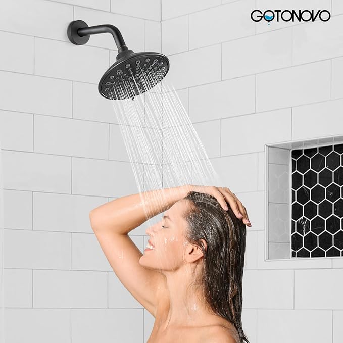 gotonovo Tub Shower Faucet Set Shower Head and Handle Set 6 Modes 6 inch Bathroom Trim Kit with Tub Spout High Pressure Shower System Combo with Valve Round Showerhead Oil Rubbed Bronze