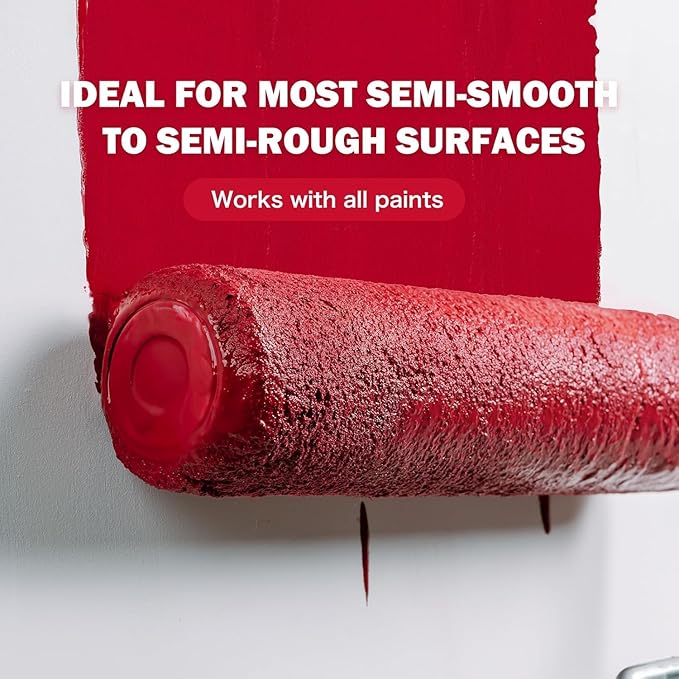 Mister Rui 17-Piece Paint Roller Kit with Non-Slip Tray, Microfiber Roller Covers, Brushes for DIY & Professional Painting Projects, Complete Set for Home Improvement