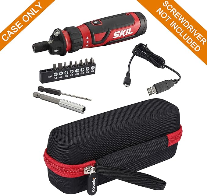 Aproca Hard Storage Travel Case, for SKIL Rechargeable 4V Cordless Screwdriver and Accessories