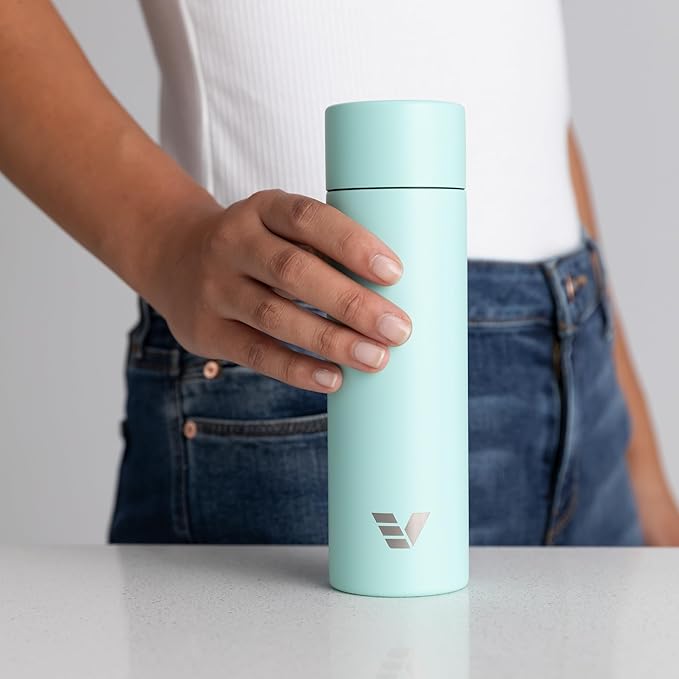 Mini Stainless Steel Water Bottle 14oz - Non-insulated | Designed for Bags | Slim, Lightweight & Stylish – Mint Green