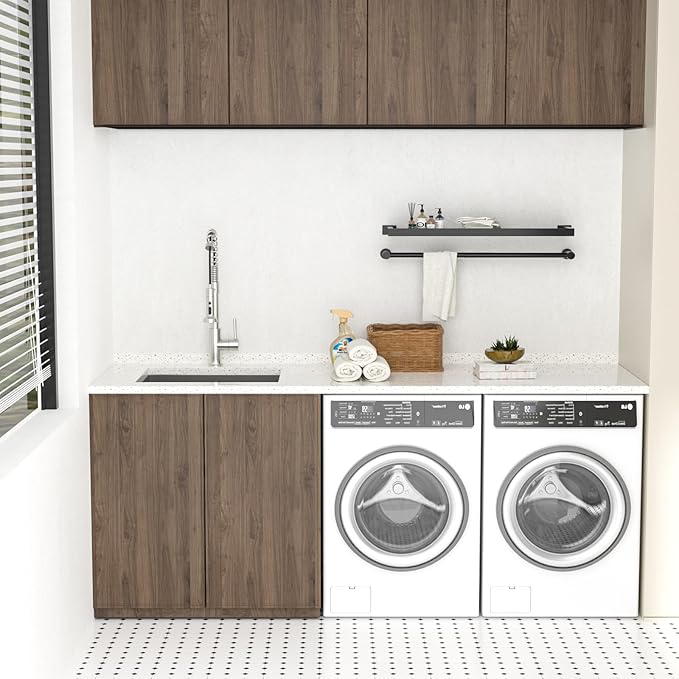 Lordear 23 Laundry Sink Stainless Steel 23" x 18" x 13" Undermount Sink Single Bowl 16 Gauge Stainless Steel Deep Laundry Room Utility Sinks Handmade Under Counter Basin