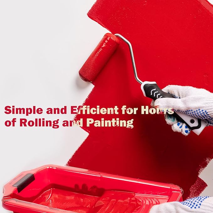 Mister Rui 4 Inch Paint Tray Liners 8-Pack with Lid - Reusable, Solvent-Proof Plastic Roller Tray Refills for Leak-Free Painting, Fits Mister Rui Red Trays