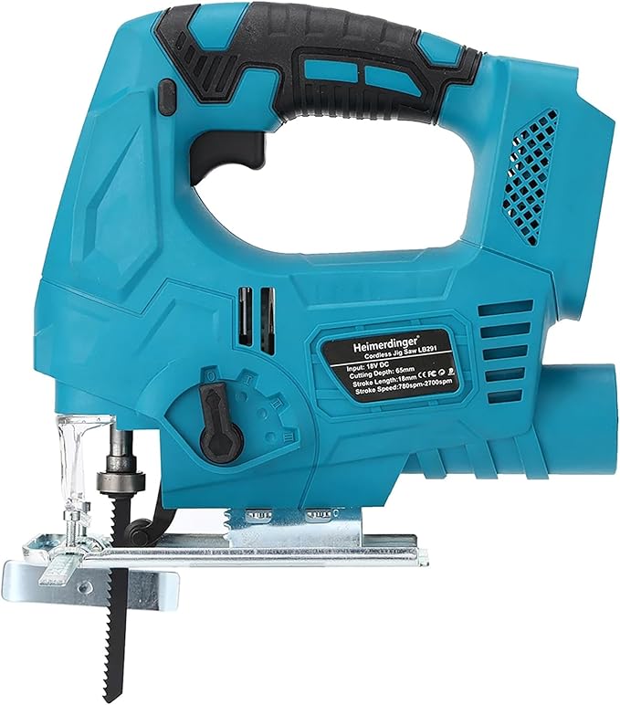 Cordless Jig Saw Compatible with Makita 18V Battery - Brushless Electric Jigsaw Tool with 0°-45° Bevel Cuts, 4 Orbital Settings for Straight, Curve, and Circle Cutting