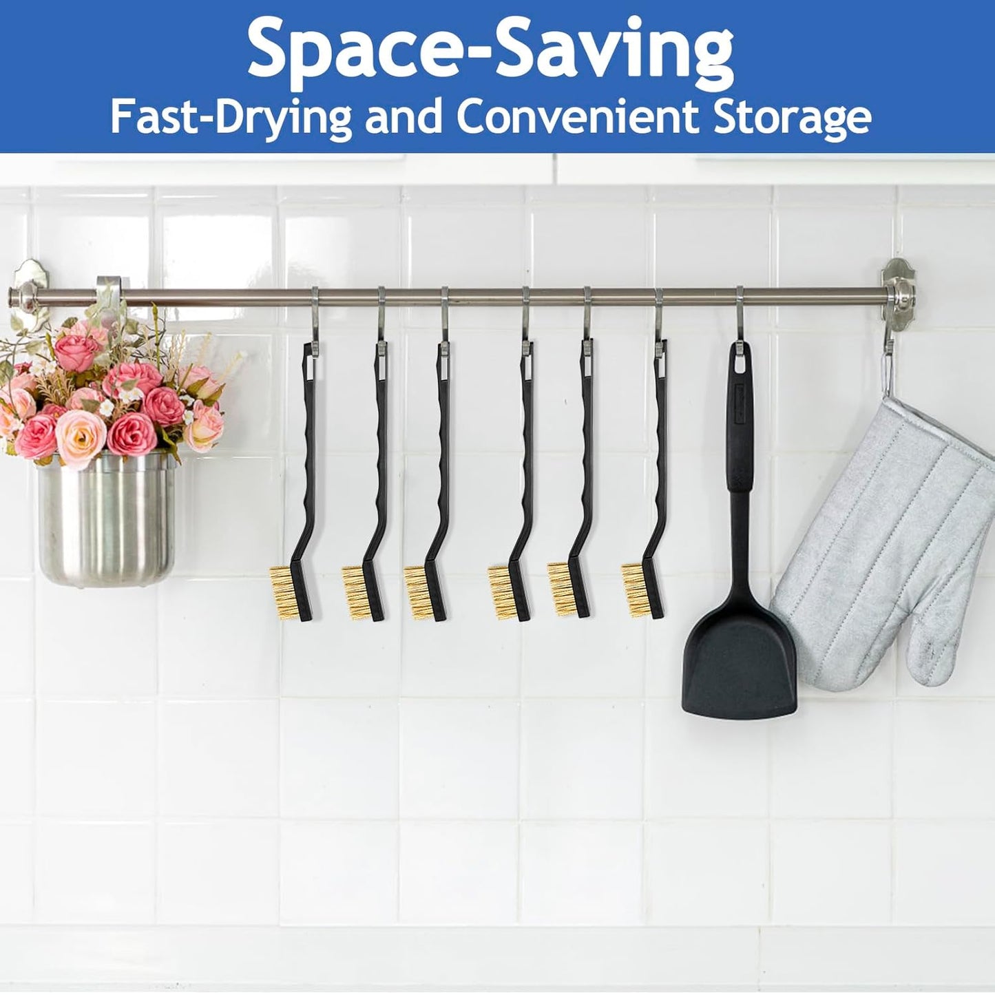 Jeffbaubl 30 Pieces Mini Wire Brush,6.7 Inch Brass Brush,Curved Handle Masonry Brushes Wire Bristle,Wire Brushes Scratch Brush for Cleaning Welding Slag and Rust Tool