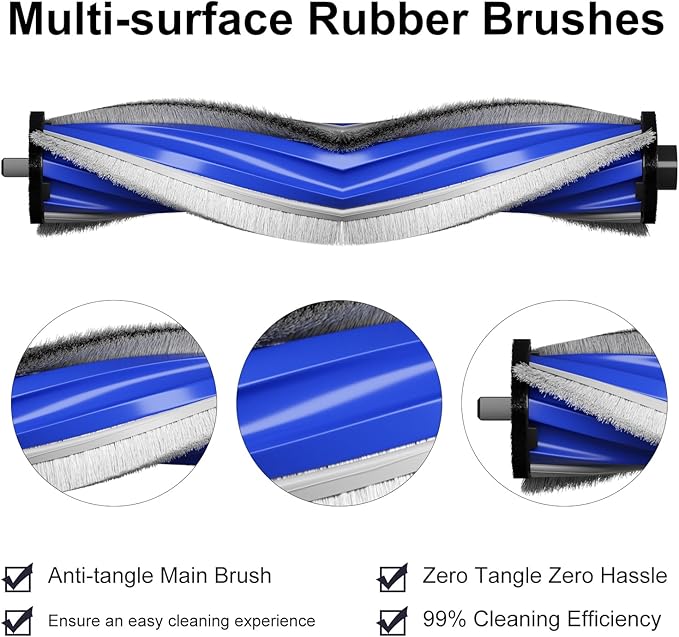 T30s Vacuum Accesories Kit Compatible with ECOVACS DEEBOT T30S Combo Robot Vacuum, t30s Replacement Parts Include 1 V-Shaped Brush, 1 Hepa Filters, 1 Mop Pads, 1 Side Brush, 1 Dust Bags (5 PCS)