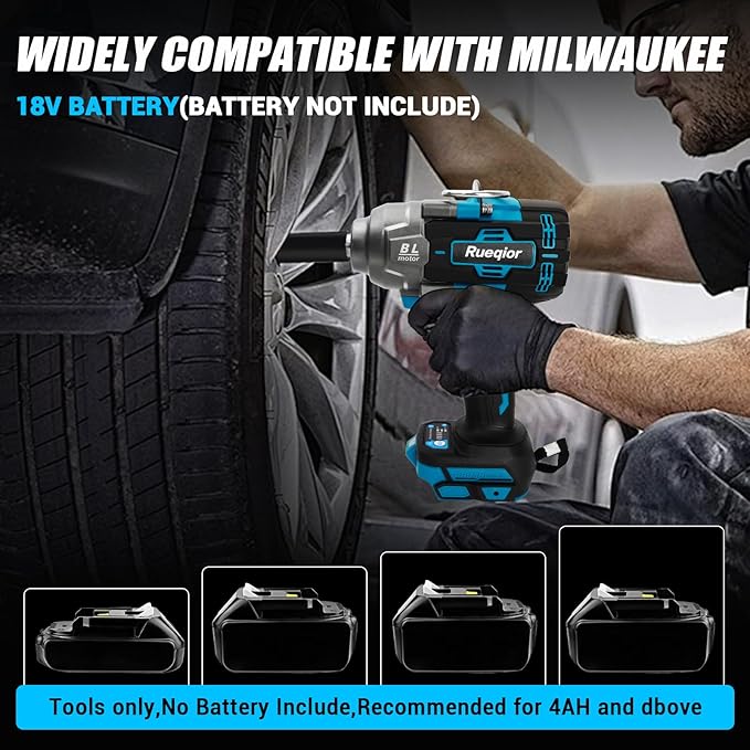 Cordless Impact Wrench 1/2" for Makita 18V Battery, Impact Wrench 1000FT-LBS(1360N.m) High Torque Brushless Electric Impact, with 4 Modes Power Impact Driver for Car, Truck, Mower (No Battery)