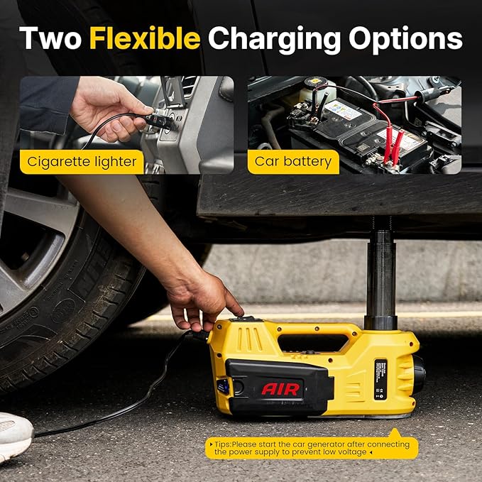 Electric Car Jack Kit, 5 Ton/11023 lbs 12V Hydraulic Car Jack Lift with Electric Impact Wrench and Tire Inflator Pump, Portable Auto Kit for SUV MPV Sedan Truck Change Tires Garage Repair