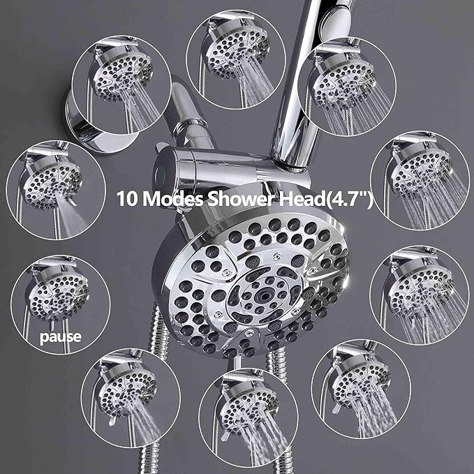 3 Handle Tub Shower Faucet Set Bathtub Shower Faucet With Tub Spout Chrome Tub and Shower Trim Kit with Valve