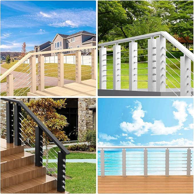 BLIKA 400FT 1/8" Black Stainless Steel Cable Railing with 7x7 Strand Construction, 1850lbs Breaking Strength for DIY Balustrades