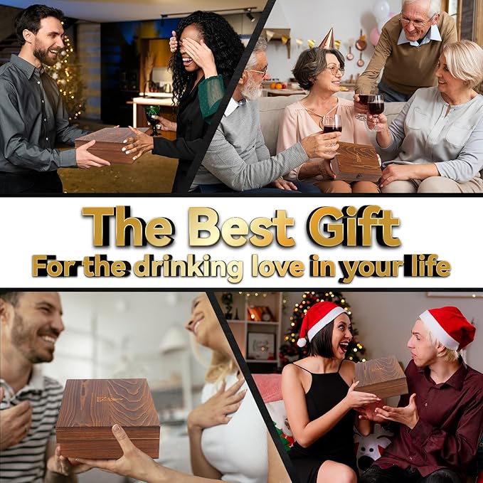 Cocktail Smoker Kit with Torch,High-End Set Old Fashioned Cocktail Kit for Whiskey with Wooden Box for Storage,4 Flavors of,Unique Gift for Men, Fathers,Friends and Elders. (No Butane)