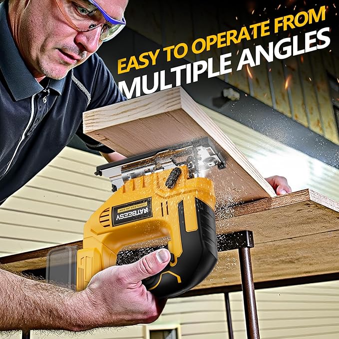 JigSaw Compatible With Dewalt 20v Max Battery, Cordless jig saw tool, LED Work Light,45° Beveled Cuts Variable Speed 2900RPM, 3 Orbital Action, with Jigsaw Blades for Curve Cutting (NOT Battery)