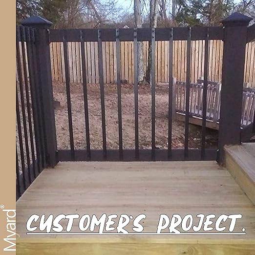 Myard 32-1/4 Inches Traditional Rectangular Iron Deck Balusters Furniture w/Screws for Wood Composite Facemount Railing Staircase Balustrade, Classic Geometric Styling (50-Pack, Matte Black)