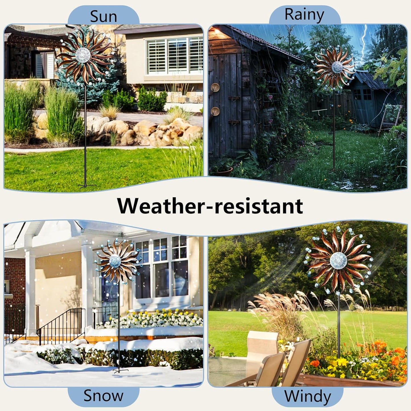 Wind Spinners Outdoor Metal Large with Stake- 84'' Wind Spinners for Yard and Garden - Windmill for Yard - Ideal Gift Metal Yard Art for Family, Friends, Garden Lovers (Willow Leaf)