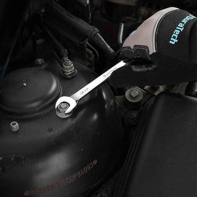 DURATECH 12mm Ratcheting Combination Wrench, SAE, 72-Tooth, 12-Point, CR-V Constructed with Mirror Polish