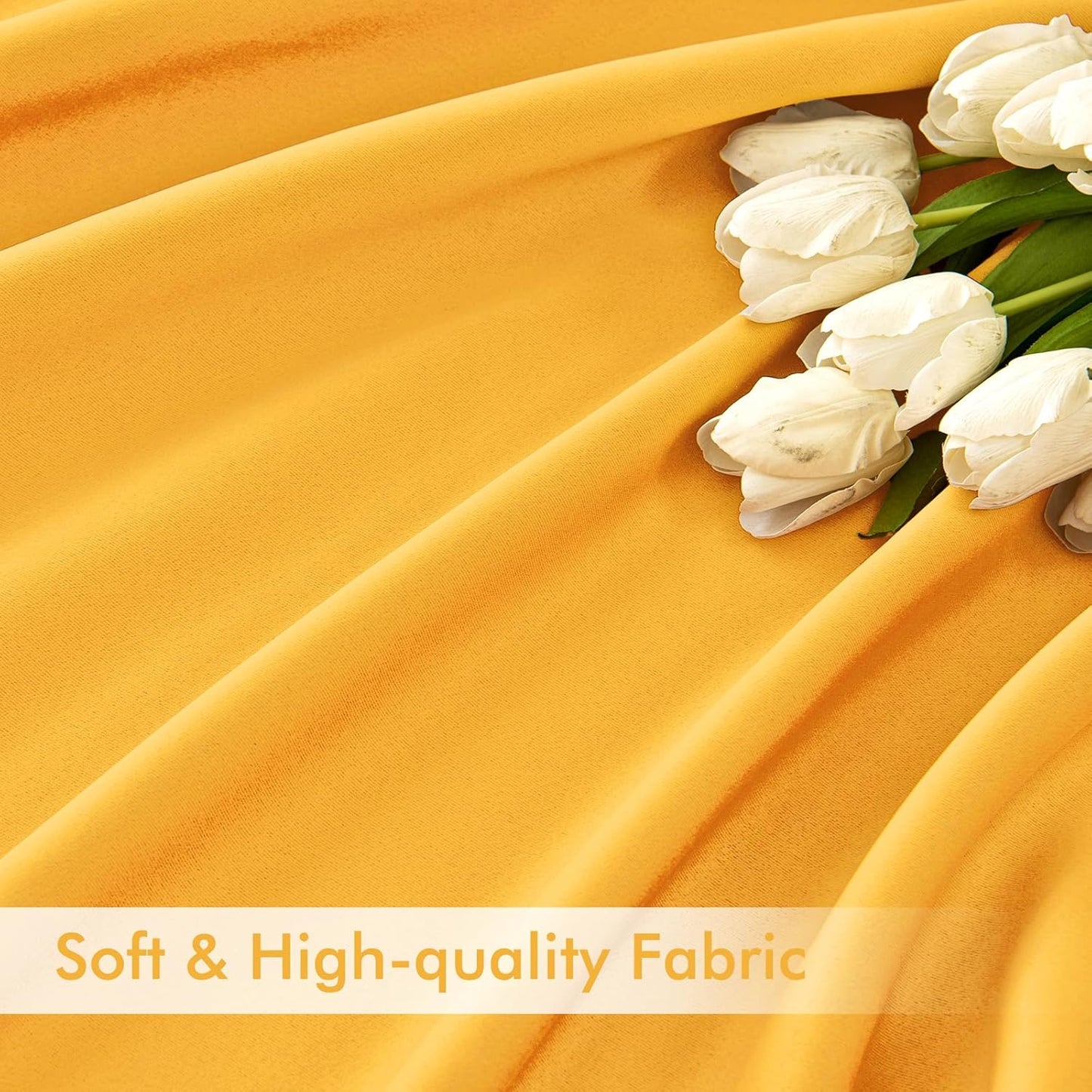 MIULEE Yellow Back Tab Blackout Curtains 72 Inches Long 2 Panels Set for Living Room Bedroom Privacy, Rod Pocket/Pinch Pleat Thermal Insulated Room Darkening Pleated Light Blocking Drapes