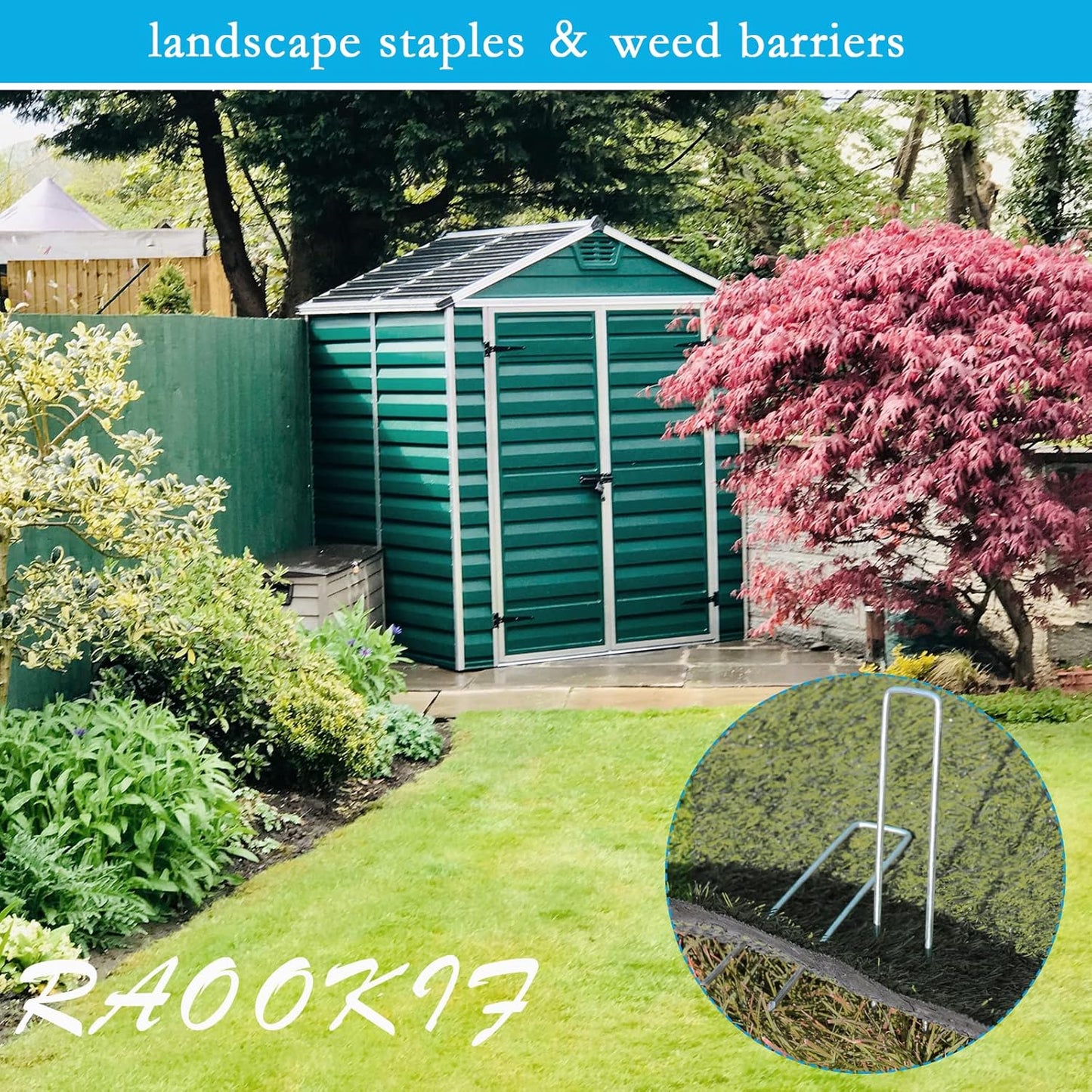 RAOOKIF 12 Inch Long Galvanized Garden Landscape Staples, 20/50/100/200Pcs Metal Stakes for Decoration, Fence, Lawn, Fabric Pins