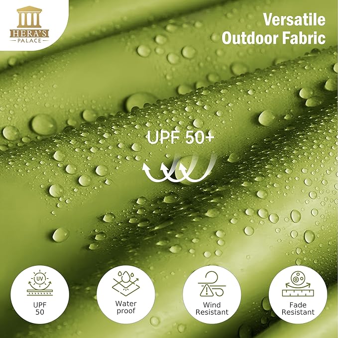 HERA'S PALACE 13 ft Patio Umbrella Double-Sided Outdoor Market Umbrella Rectangular Large with Crank for Patio Shade Outside Deck or Pool, Lime