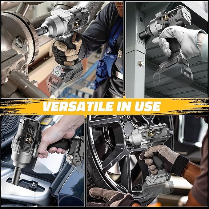 Cordless impact Wrench 1/2 inch for Dewalt Battery, 750FT-LBS (1000N.m) Brushless Electric Impact Gun Includes LED Work Light with 6 Sockets, High Torque Impact Driver, Bare Tool Only