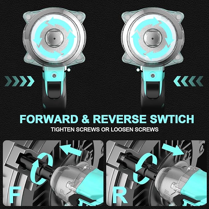 Cordless Impact Wrench Impact Driver Kit 1/2 Impact Gun 21V Brushless High Speed Torque 445 Ft-lbs Impact Drill, Electric Socket Wrenches 4.0Ah Battery Powered Half Inch Craftsman Power Tool Set