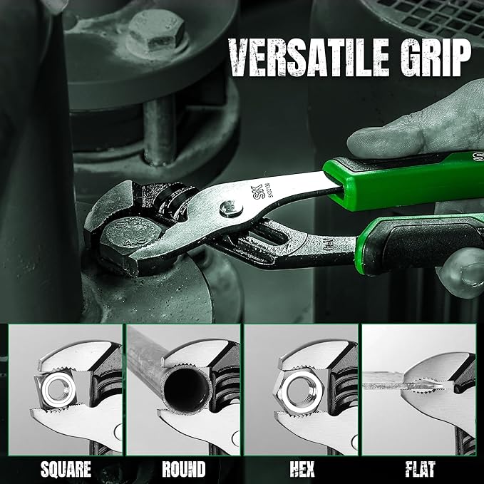 SK 10-Inch Groove Joint Pliers, Water Pump Pliers, Premium CR-V Steel Construction, Serrated Jaw with Comfortable Grips