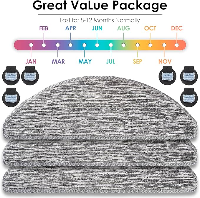 (9 Pack) Combo i5+ Mop Pads and Wicks for irobot Roomba Combo j5, Combo j5+, Combo i5, Combo i5+ Robot Vacuum & Mop, Replacement Microfiber Mop Pads, Mopping Cloth Accessories