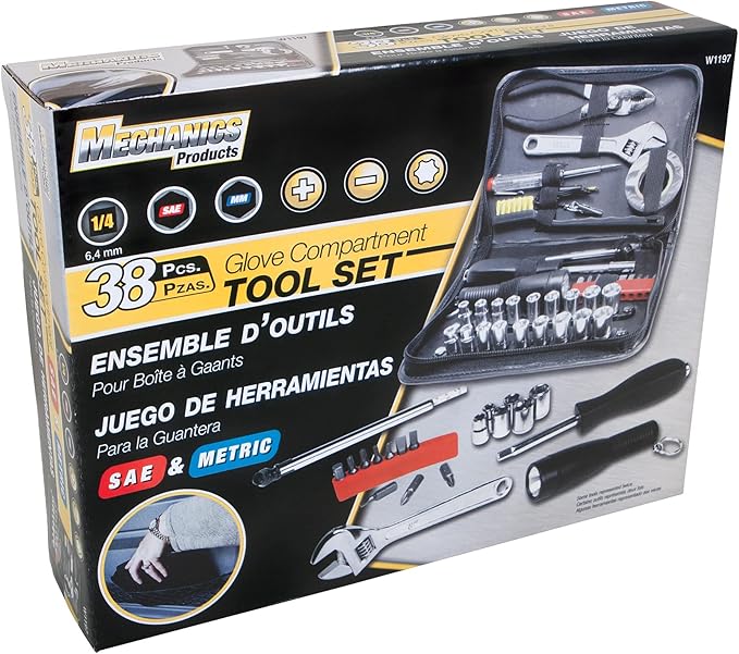Performance Tool W1197 38 Piece Compact Tool Set with Zipper Case