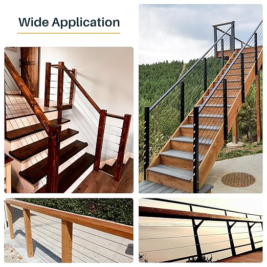 800FT 1/8" Black T316 Stainless Steel Cable, 7x7 Strands Construction, Black Wire Rope Aircraft Cable for Indoor, Outdoor, Deck Fence Railing, and DIY Balustrades