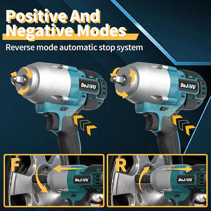 Cordless Impact Wrench,590 Ft-lbs Brushless Impact Wrench Kit, 3000RPM High Torque 1/2 Impact Gun, Two 4.0Ah Li-ion battery with fast charger, 6 Impact sockets, drill chuck, Electric drill set