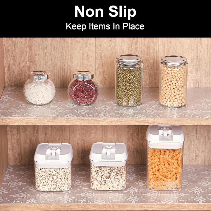 Cooyes Shelf Liner Drawer Liners, Shelf Liners for Kitchen Cabinets, Non Adhesive Cabinet Liner, EVA Waterproof Non-Slip Refrigerator Liners for Kitchen, Drawer (Transparent, 11.8 in x 30ft)