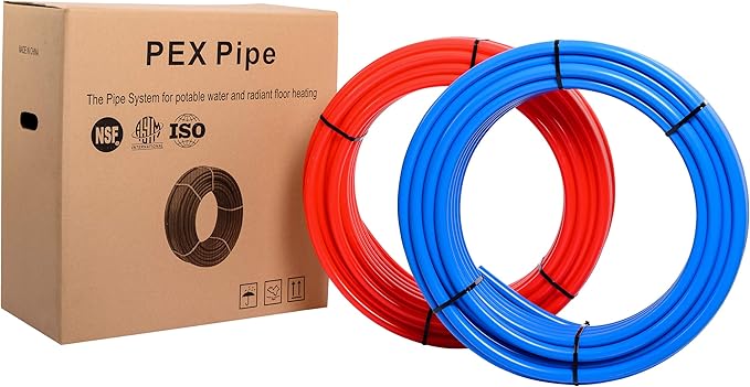 EFIELD Pex-b Pipe/Tool Kit/Tubing Blue & Red 1/2 inch 2 x75 ft(150 ft) Length for Potable Water &Hot/Cold Water-Plumbing Applications with Pipe Crimper & Cutter,(AB-2-75)