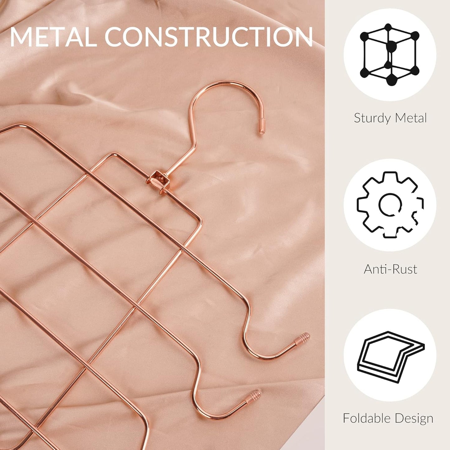 ZEDODIER Tank Top Hanger, Space Saving Bra Hangers, Non-Slip Hanging Sport Bras Holder, Closet Organizers and Storage for Camisoles Tank Tops Bras Ties Swimsuits Strappy Dress, Rose Gold