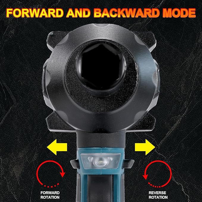 1000N.m(738FT-lbs) Cordless Impact Wrench for Makita 18V Battery,1/2 inch Brushless Electric Impact Driver Gun for Truck,Heavy-duty Project