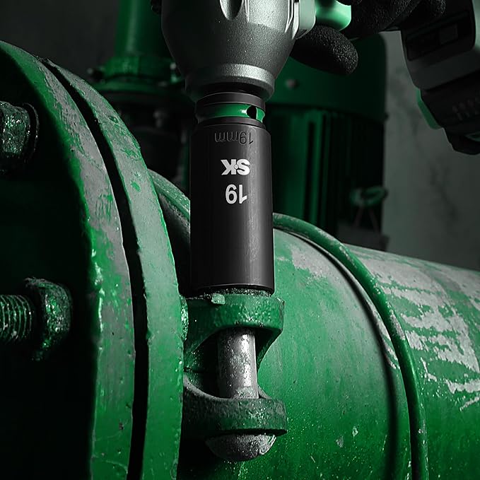SK 3/8" Drive Impact Socket Set, 40-Piece Deep & Shallow Sockets, Metric 8 to 19mm, SAE 5/16″ to 3/4″, Premium CR-MO Steel, SureGrip 6 Point Design, With Storage Case
