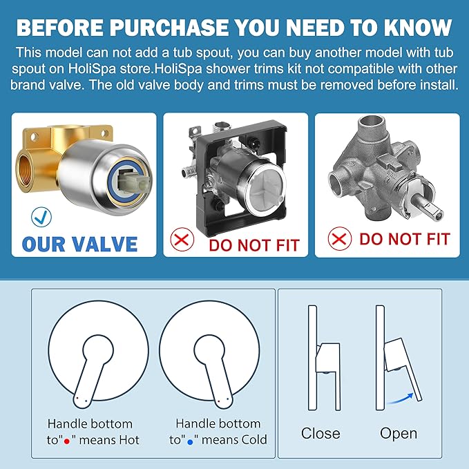 Shower Faucet, Brushed Nickel Shower Faucet Set with 8-Inch Rainfall Showerhead, Single-Handle Shower-Trim Kit Included Valve, Brushed Nickel
