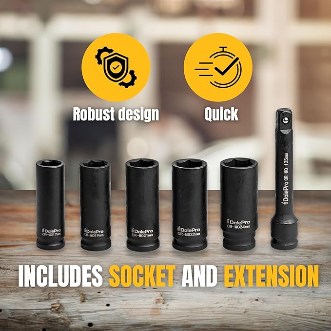Cordless Impact Wrench 1/2 inch compatible with DeWalt 730Ft-lbs 1000N.m - Includes 2 20v Battery, Charger and 1/2-5 Socket + Extension (Premium Kit)