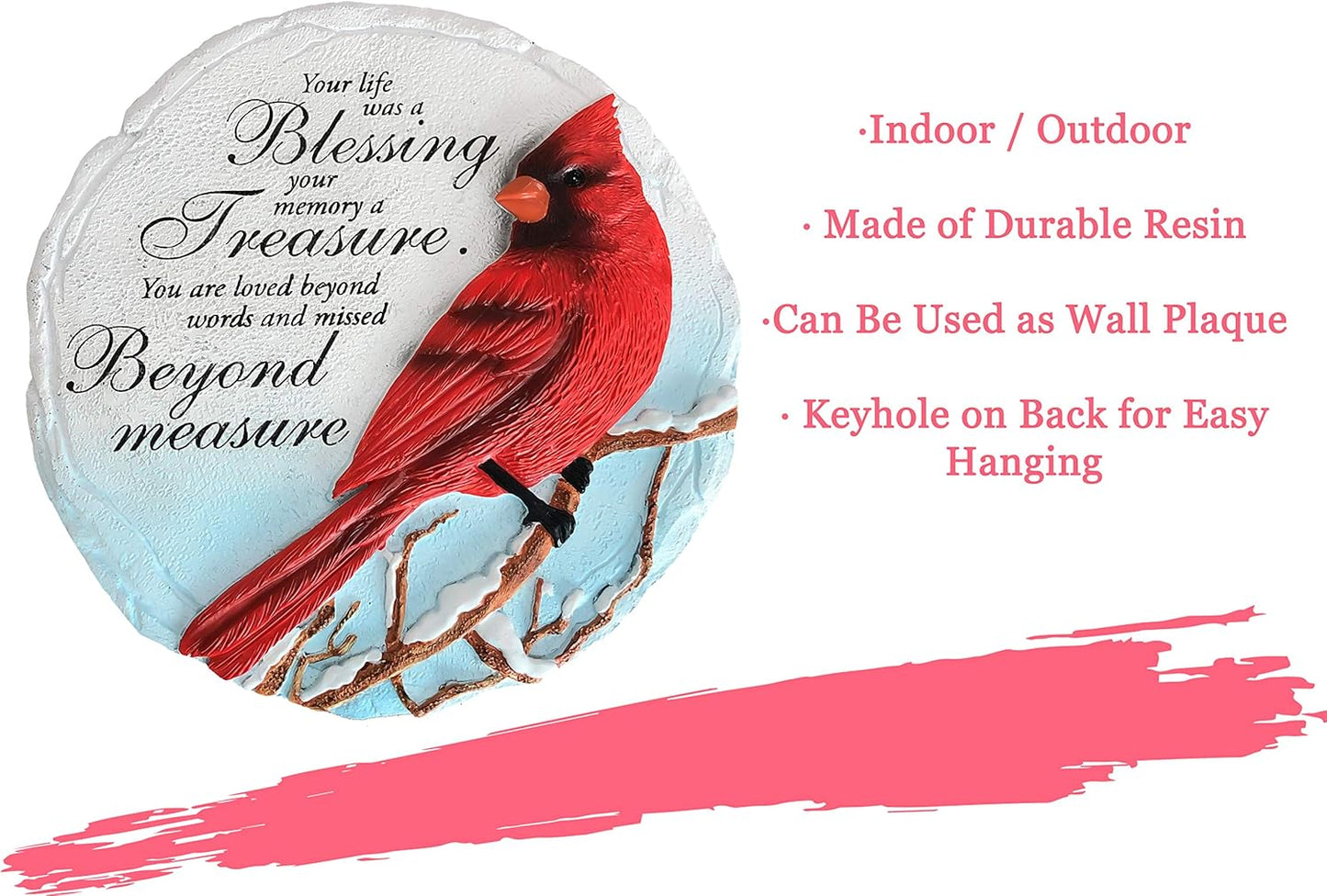 Spoontiques - Garden Décor - Cardinal Stepping Stone - Decorative Stone for Garden