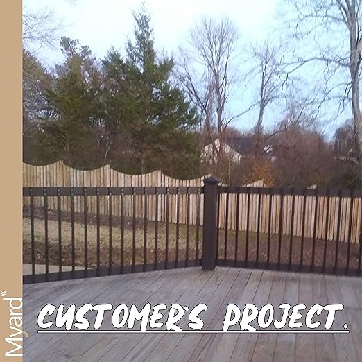 Myard 38 Inches Traditional Rectangular Iron Deck Balusters Furniture w/Screws for Wood Composite Facemount Railing Staircase Balustrade, Classic Geometric Styling (25-Pack, Matte Black)