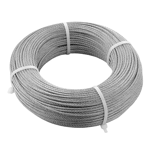 VEVOR T316 Deck Railing Cable, 1/8" Stainless Steel Wire Rope 300 ft with Cutter Kit, 7x7 Strands Construction Marine Aircraft Grade for Handrail Stair Decking Fence Outdoors