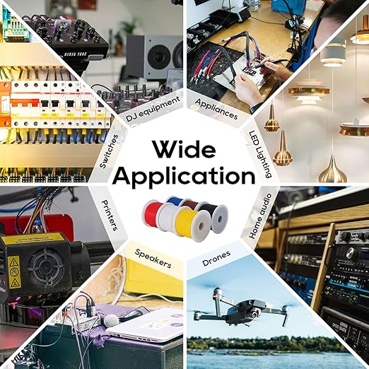 TOPDC 18 Gauge Electrical Wire Combo, 6 Colors, 100FT Each Automotive Wire, Copper Clad Aluminium Hook up Wire Kit for Car Audio,Automotive Wiring, LED Lighting,etc