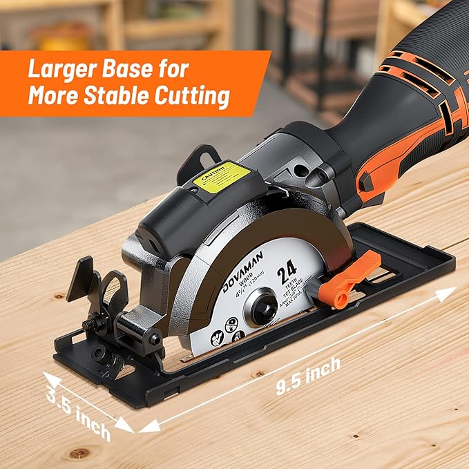 Circular Saw, 5.8A 4-1/2" Circular Saw w/Laser, Metal Auxiliary Handle, 6 Blades (4½", 4¾"), Cutting Depth 1-11/16" (90°), 1-3/8" (45°), Ideal for Wood, Soft Metal, Plastic, Tile - MCS01A