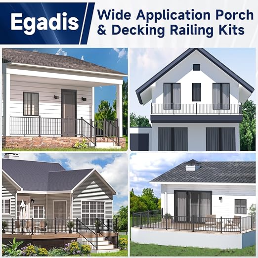 2.56 in. x 2.56 in. x 39 in. Aluminum Railing Post with Screws & Drill, Porch and Deck Railing Post, Black Textured Powder-Coat Finish Stair Post for Decks, Porches & Balconies (1x39 Post)