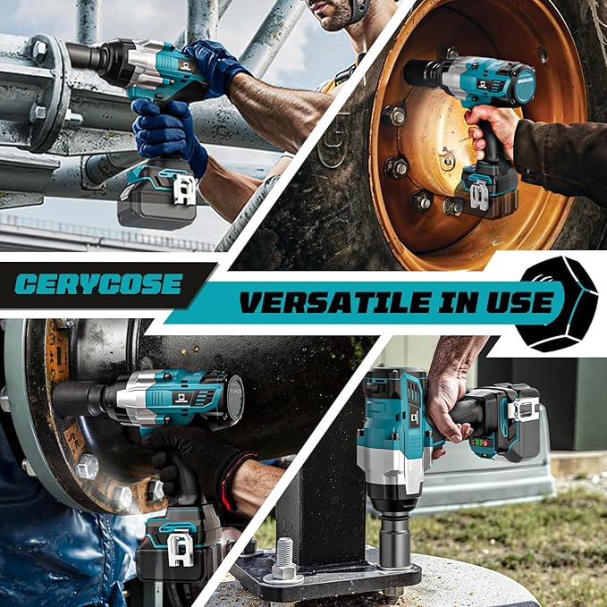 Cordless Impact Wrench 3/4 inch Compatible with Makita 18V Battery, 1850ft-lbs (2500N.m) Brushless Electric Impact Gun, High Torque Impact Driver, for Heavy-Duty Automotive & Industrial Tasks