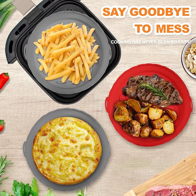 Air Fryer Silicone Liners for Ninja Air Fryer, Air Fryer Silicone Pot for Ninja AF101 Air Fryer and Ninja Air Fryer Pro 4-in-1 with 5 QT Capacity