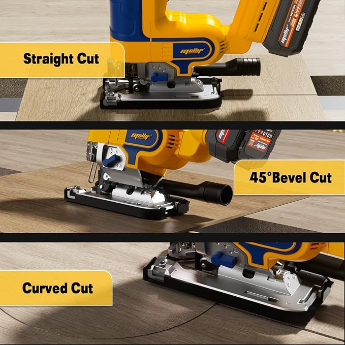 EASTYLE Cordless JigSaw Compatible with DEWALT 20V Battery,with 4Ah Battery & Charger,800-3200 SPM & 4 Cutting Positions,5.3" Wood/0.78" Aluminum Cuts,Dust Collection Port & Dual Safety Lock