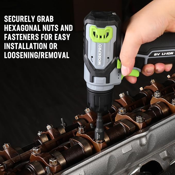 WORKPRO 6 PCS Magnetic Nut Driver Set, Metric & SAE, 1/4" Hex Shank, Drill Socket Set, Impact Driver Bit Set, 1/4” to 9/16”, Chrome Vanadium Steel