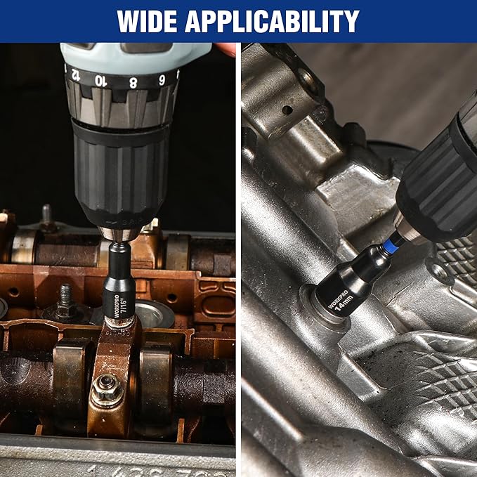 WORKPRO 12-Piece Magnetic Nut Driver Set, Premium Impact Power Hex Nut Driver Drill Bit Master Kit, SAE (1/4" to 9/16") and Metric (6-14mm), 1/4" Hex Shank and Quick-Change, Cr-V Steel